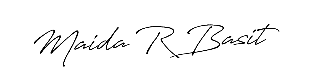 Make a beautiful signature design for name Maida R Basit. With this signature (Antro_Vectra_Bolder) style, you can create a handwritten signature for free. Maida R Basit signature style 7 images and pictures png