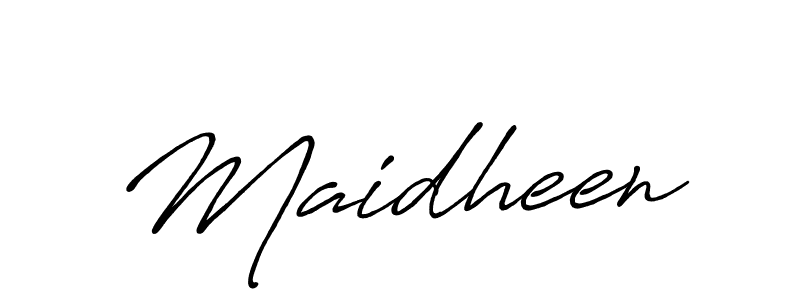 How to make Maidheen name signature. Use Antro_Vectra_Bolder style for creating short signs online. This is the latest handwritten sign. Maidheen signature style 7 images and pictures png