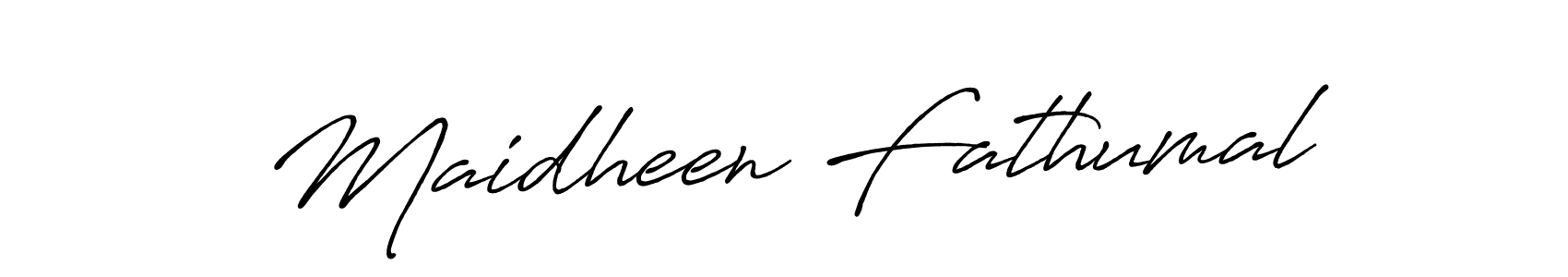 Maidheen Fathumal stylish signature style. Best Handwritten Sign (Antro_Vectra_Bolder) for my name. Handwritten Signature Collection Ideas for my name Maidheen Fathumal. Maidheen Fathumal signature style 7 images and pictures png