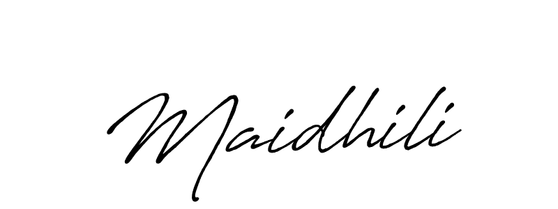 Create a beautiful signature design for name Maidhili. With this signature (Antro_Vectra_Bolder) fonts, you can make a handwritten signature for free. Maidhili signature style 7 images and pictures png