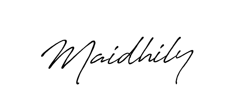 Use a signature maker to create a handwritten signature online. With this signature software, you can design (Antro_Vectra_Bolder) your own signature for name Maidhily. Maidhily signature style 7 images and pictures png