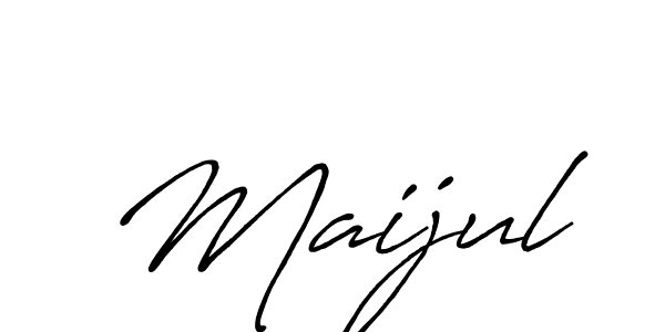 How to make Maijul name signature. Use Antro_Vectra_Bolder style for creating short signs online. This is the latest handwritten sign. Maijul signature style 7 images and pictures png