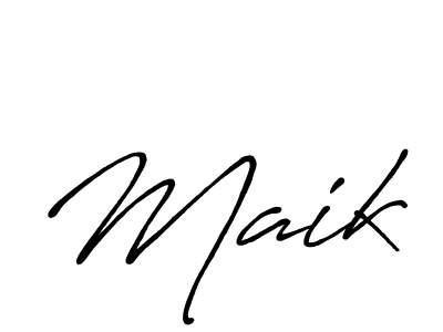 Use a signature maker to create a handwritten signature online. With this signature software, you can design (Antro_Vectra_Bolder) your own signature for name Maik. Maik signature style 7 images and pictures png