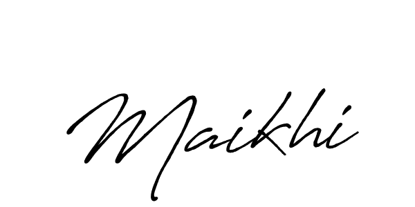 Make a beautiful signature design for name Maikhi. With this signature (Antro_Vectra_Bolder) style, you can create a handwritten signature for free. Maikhi signature style 7 images and pictures png