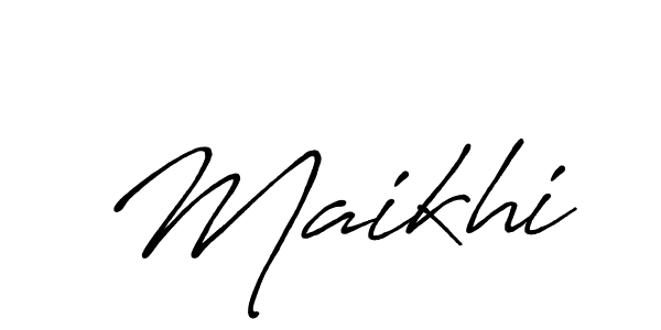 Make a beautiful signature design for name Maikhi. With this signature (Antro_Vectra_Bolder) style, you can create a handwritten signature for free. Maikhi signature style 7 images and pictures png