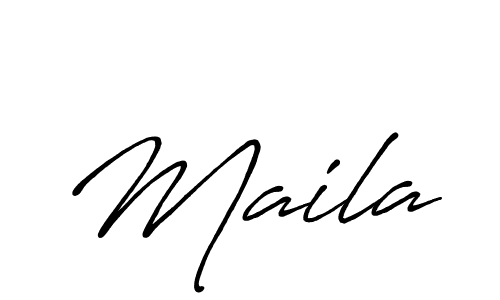 Use a signature maker to create a handwritten signature online. With this signature software, you can design (Antro_Vectra_Bolder) your own signature for name Maila. Maila signature style 7 images and pictures png