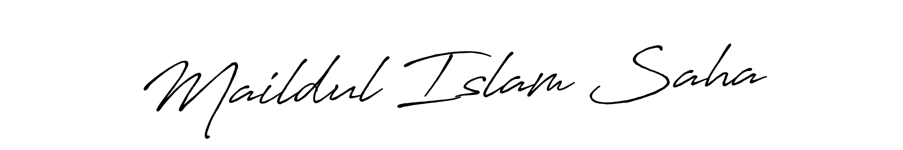 Design your own signature with our free online signature maker. With this signature software, you can create a handwritten (Antro_Vectra_Bolder) signature for name Maildul Islam Saha. Maildul Islam Saha signature style 7 images and pictures png