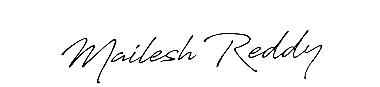 Create a beautiful signature design for name Mailesh Reddy. With this signature (Antro_Vectra_Bolder) fonts, you can make a handwritten signature for free. Mailesh Reddy signature style 7 images and pictures png