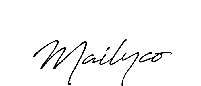 Also You can easily find your signature by using the search form. We will create Mailyco name handwritten signature images for you free of cost using Antro_Vectra_Bolder sign style. Mailyco signature style 7 images and pictures png