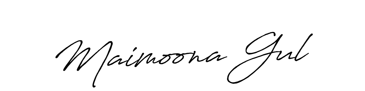 Also we have Maimoona Gul name is the best signature style. Create professional handwritten signature collection using Antro_Vectra_Bolder autograph style. Maimoona Gul signature style 7 images and pictures png