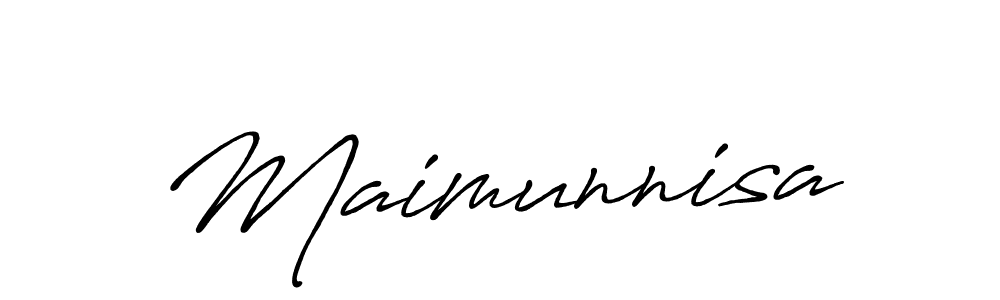 How to make Maimunnisa signature? Antro_Vectra_Bolder is a professional autograph style. Create handwritten signature for Maimunnisa name. Maimunnisa signature style 7 images and pictures png