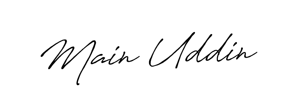 Use a signature maker to create a handwritten signature online. With this signature software, you can design (Antro_Vectra_Bolder) your own signature for name Main Uddin. Main Uddin signature style 7 images and pictures png