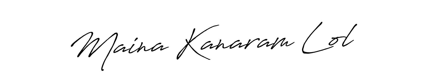 Antro_Vectra_Bolder is a professional signature style that is perfect for those who want to add a touch of class to their signature. It is also a great choice for those who want to make their signature more unique. Get Maina Kanaram Lol name to fancy signature for free. Maina Kanaram Lol signature style 7 images and pictures png