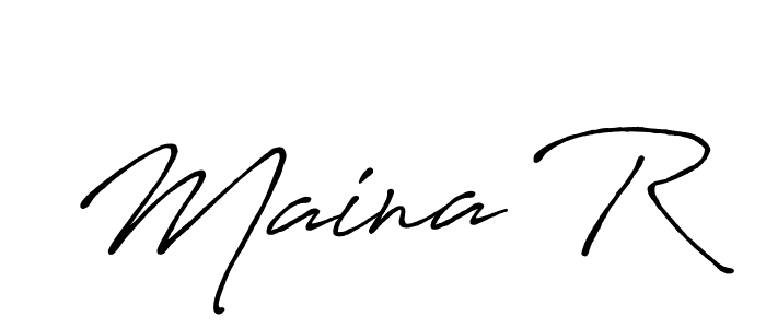 Create a beautiful signature design for name Maina R. With this signature (Antro_Vectra_Bolder) fonts, you can make a handwritten signature for free. Maina R signature style 7 images and pictures png