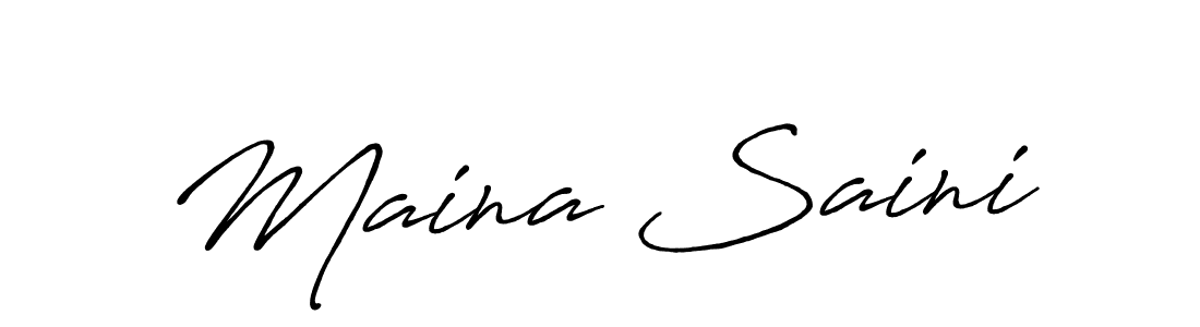 This is the best signature style for the Maina Saini name. Also you like these signature font (Antro_Vectra_Bolder). Mix name signature. Maina Saini signature style 7 images and pictures png