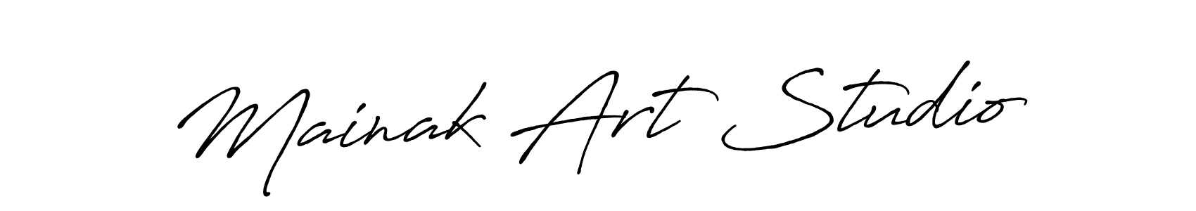 How to make Mainak Art Studio name signature. Use Antro_Vectra_Bolder style for creating short signs online. This is the latest handwritten sign. Mainak Art Studio signature style 7 images and pictures png