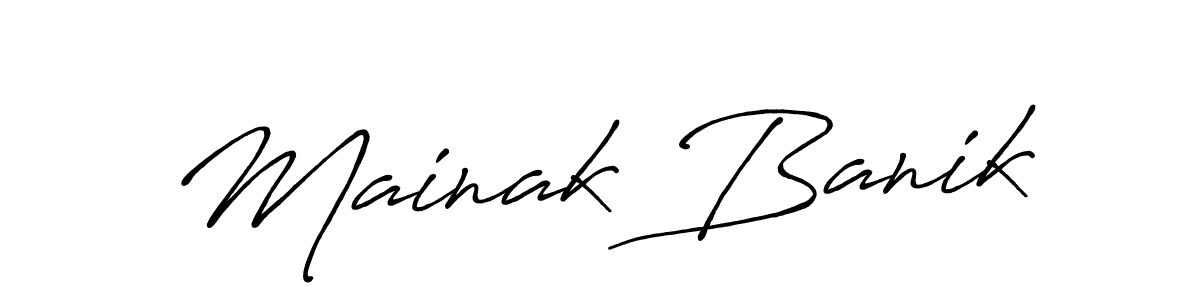 Design your own signature with our free online signature maker. With this signature software, you can create a handwritten (Antro_Vectra_Bolder) signature for name Mainak Banik. Mainak Banik signature style 7 images and pictures png