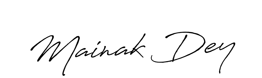 Mainak Dey stylish signature style. Best Handwritten Sign (Antro_Vectra_Bolder) for my name. Handwritten Signature Collection Ideas for my name Mainak Dey. Mainak Dey signature style 7 images and pictures png