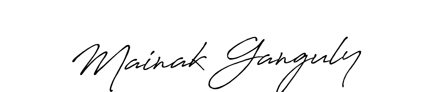 Create a beautiful signature design for name Mainak Ganguly. With this signature (Antro_Vectra_Bolder) fonts, you can make a handwritten signature for free. Mainak Ganguly signature style 7 images and pictures png