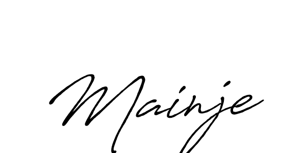 You should practise on your own different ways (Antro_Vectra_Bolder) to write your name (Mainje) in signature. don't let someone else do it for you. Mainje signature style 7 images and pictures png