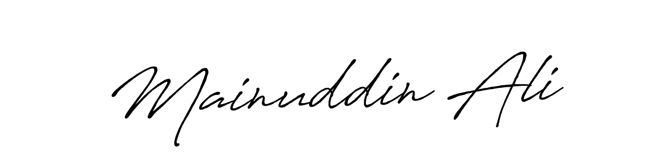 It looks lik you need a new signature style for name Mainuddin Ali. Design unique handwritten (Antro_Vectra_Bolder) signature with our free signature maker in just a few clicks. Mainuddin Ali signature style 7 images and pictures png