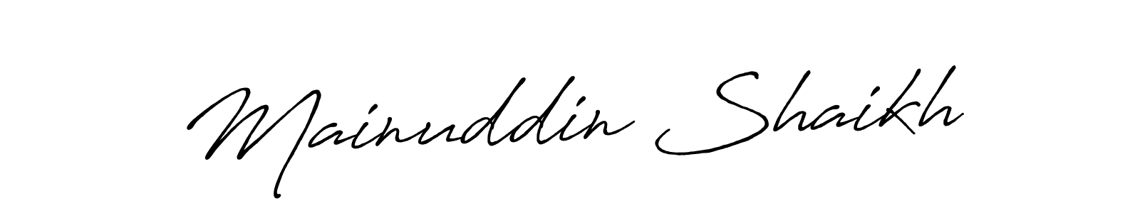 Mainuddin Shaikh stylish signature style. Best Handwritten Sign (Antro_Vectra_Bolder) for my name. Handwritten Signature Collection Ideas for my name Mainuddin Shaikh. Mainuddin Shaikh signature style 7 images and pictures png