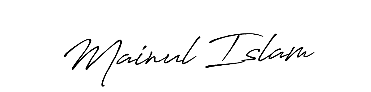 Use a signature maker to create a handwritten signature online. With this signature software, you can design (Antro_Vectra_Bolder) your own signature for name Mainul Islam. Mainul Islam signature style 7 images and pictures png
