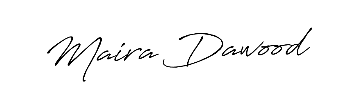How to make Maira Dawood name signature. Use Antro_Vectra_Bolder style for creating short signs online. This is the latest handwritten sign. Maira Dawood signature style 7 images and pictures png