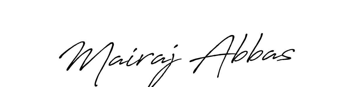 Use a signature maker to create a handwritten signature online. With this signature software, you can design (Antro_Vectra_Bolder) your own signature for name Mairaj Abbas. Mairaj Abbas signature style 7 images and pictures png