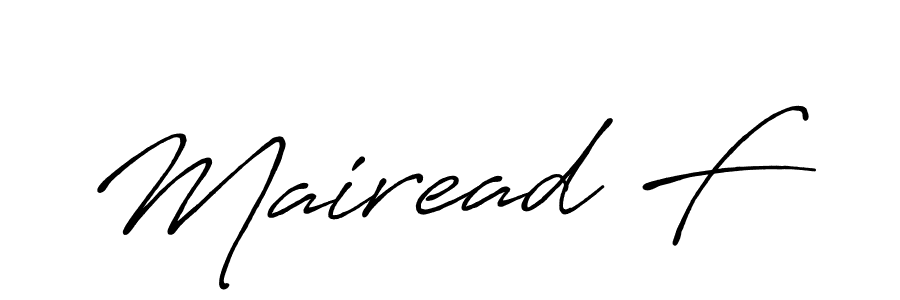 How to make Mairead F name signature. Use Antro_Vectra_Bolder style for creating short signs online. This is the latest handwritten sign. Mairead F signature style 7 images and pictures png