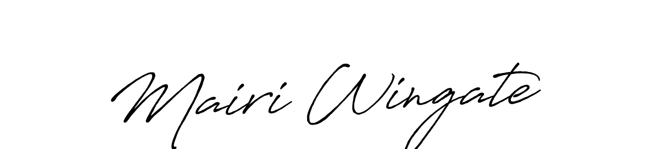 How to make Mairi Wingate name signature. Use Antro_Vectra_Bolder style for creating short signs online. This is the latest handwritten sign. Mairi Wingate signature style 7 images and pictures png