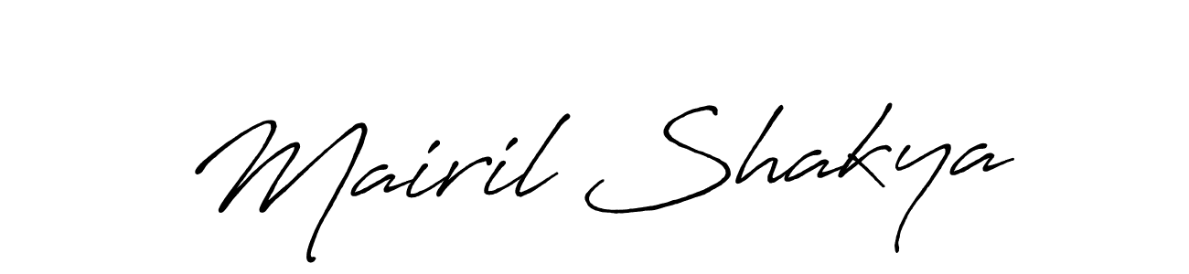 The best way (Antro_Vectra_Bolder) to make a short signature is to pick only two or three words in your name. The name Mairil Shakya include a total of six letters. For converting this name. Mairil Shakya signature style 7 images and pictures png