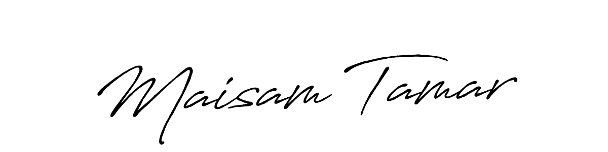 Design your own signature with our free online signature maker. With this signature software, you can create a handwritten (Antro_Vectra_Bolder) signature for name Maisam Tamar. Maisam Tamar signature style 7 images and pictures png