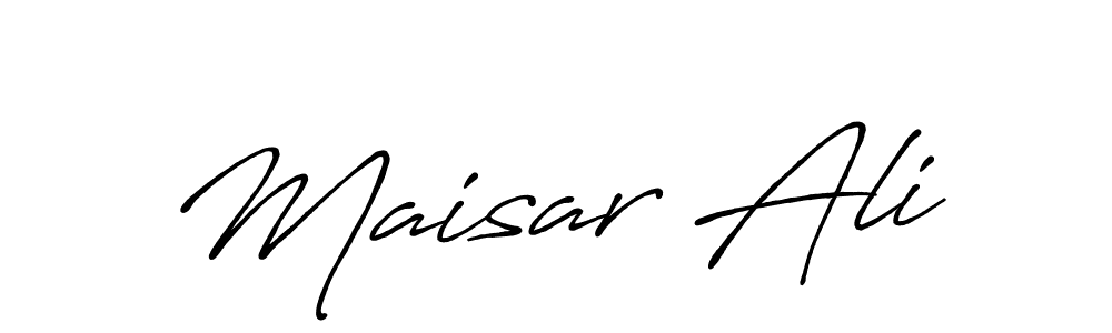 Make a beautiful signature design for name Maisar Ali. With this signature (Antro_Vectra_Bolder) style, you can create a handwritten signature for free. Maisar Ali signature style 7 images and pictures png