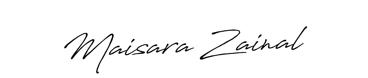 How to make Maisara Zainal name signature. Use Antro_Vectra_Bolder style for creating short signs online. This is the latest handwritten sign. Maisara Zainal signature style 7 images and pictures png