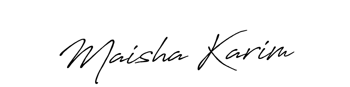 Also You can easily find your signature by using the search form. We will create Maisha Karim name handwritten signature images for you free of cost using Antro_Vectra_Bolder sign style. Maisha Karim signature style 7 images and pictures png