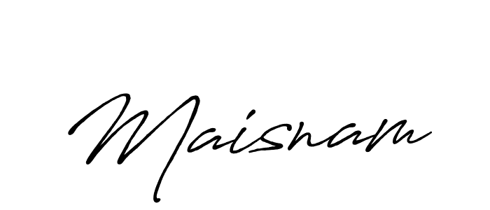 How to make Maisnam name signature. Use Antro_Vectra_Bolder style for creating short signs online. This is the latest handwritten sign. Maisnam signature style 7 images and pictures png