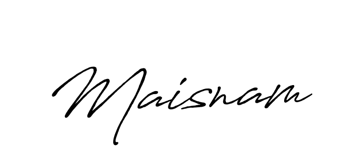 How to make Maisnam name signature. Use Antro_Vectra_Bolder style for creating short signs online. This is the latest handwritten sign. Maisnam signature style 7 images and pictures png