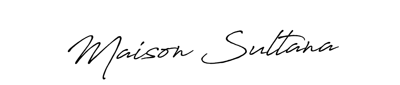 Use a signature maker to create a handwritten signature online. With this signature software, you can design (Antro_Vectra_Bolder) your own signature for name Maison Sultana. Maison Sultana signature style 7 images and pictures png