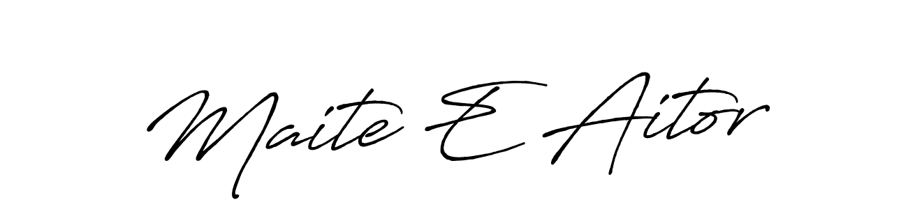 See photos of Maite E Aitor official signature by Spectra . Check more albums & portfolios. Read reviews & check more about Antro_Vectra_Bolder font. Maite E Aitor signature style 7 images and pictures png