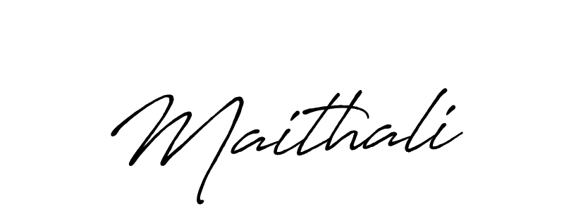 Make a beautiful signature design for name Maithali. With this signature (Antro_Vectra_Bolder) style, you can create a handwritten signature for free. Maithali signature style 7 images and pictures png
