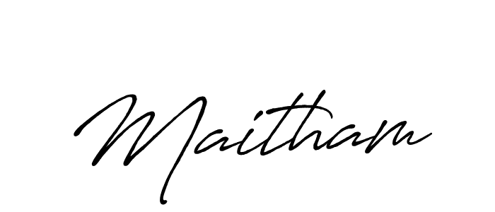 Create a beautiful signature design for name Maitham. With this signature (Antro_Vectra_Bolder) fonts, you can make a handwritten signature for free. Maitham signature style 7 images and pictures png