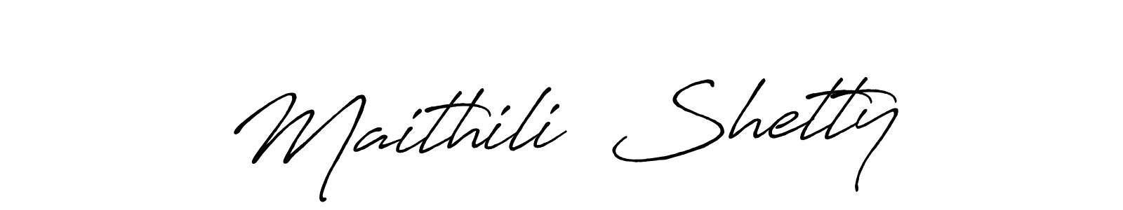 How to make Maithili  Shetty name signature. Use Antro_Vectra_Bolder style for creating short signs online. This is the latest handwritten sign. Maithili  Shetty signature style 7 images and pictures png