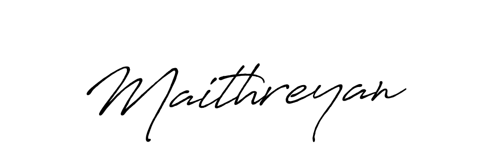 How to make Maithreyan name signature. Use Antro_Vectra_Bolder style for creating short signs online. This is the latest handwritten sign. Maithreyan signature style 7 images and pictures png