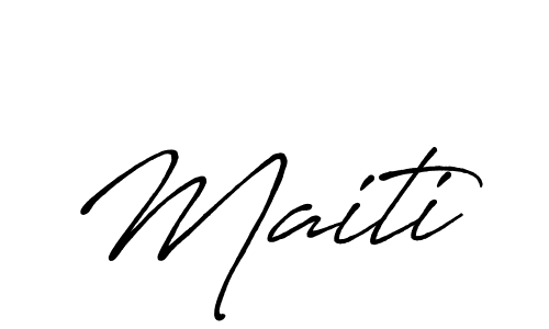 Design your own signature with our free online signature maker. With this signature software, you can create a handwritten (Antro_Vectra_Bolder) signature for name Maiti. Maiti signature style 7 images and pictures png