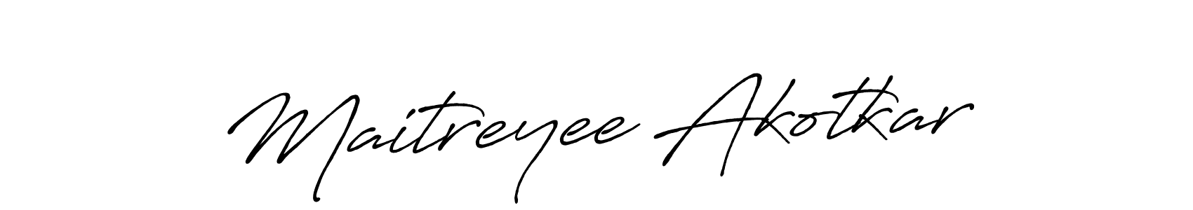 Create a beautiful signature design for name Maitreyee Akotkar. With this signature (Antro_Vectra_Bolder) fonts, you can make a handwritten signature for free. Maitreyee Akotkar signature style 7 images and pictures png