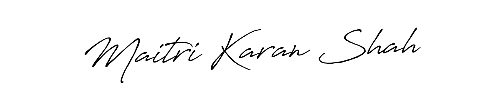Use a signature maker to create a handwritten signature online. With this signature software, you can design (Antro_Vectra_Bolder) your own signature for name Maitri Karan Shah. Maitri Karan Shah signature style 7 images and pictures png