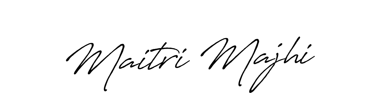 How to make Maitri Majhi name signature. Use Antro_Vectra_Bolder style for creating short signs online. This is the latest handwritten sign. Maitri Majhi signature style 7 images and pictures png