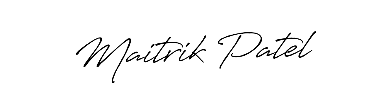 Similarly Antro_Vectra_Bolder is the best handwritten signature design. Signature creator online .You can use it as an online autograph creator for name Maitrik Patel. Maitrik Patel signature style 7 images and pictures png
