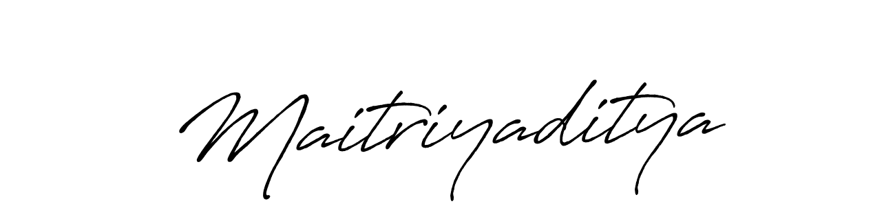 Use a signature maker to create a handwritten signature online. With this signature software, you can design (Antro_Vectra_Bolder) your own signature for name Maitriyaditya. Maitriyaditya signature style 7 images and pictures png